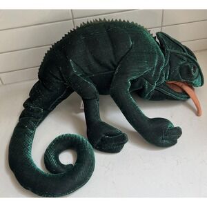 VINTAGE CHAMELEON PUPPET FIGURE for FOLKTAILS With Tags Green Metallic Iguana